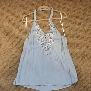 Blue halter top